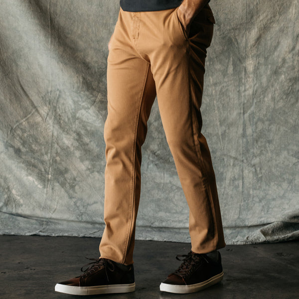 The "Pen Slim" Khaki Stretch Pinwale Cord Pant by Hirioshi Kato