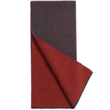 Grey / Red Ribbed Knit Scarf by Far Afield