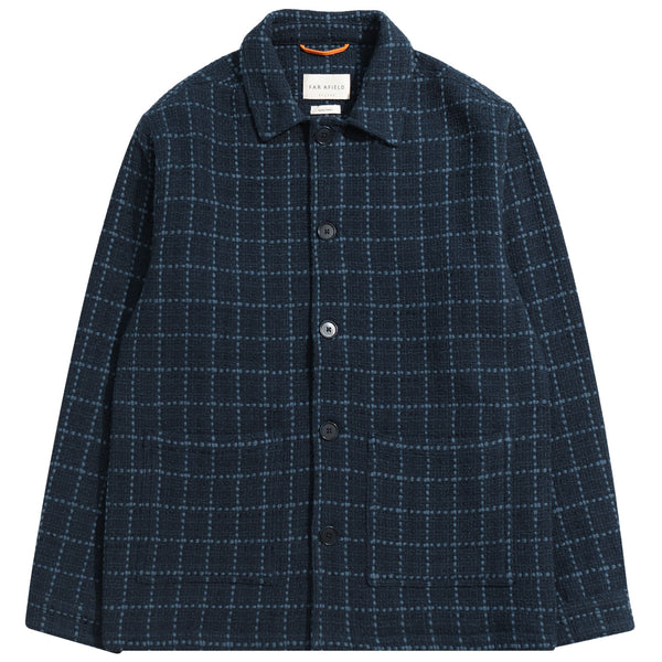 Navy / Blue Windowpane Bisset Jacket by Far Afield