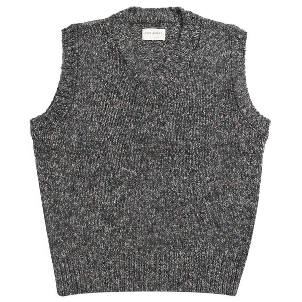 Grey Multi Fleck "Pinto" Knit Vest by Far Afield