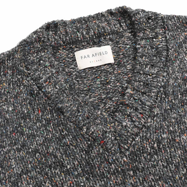Grey Multi Fleck "Pinto" Knit Vest by Far Afield