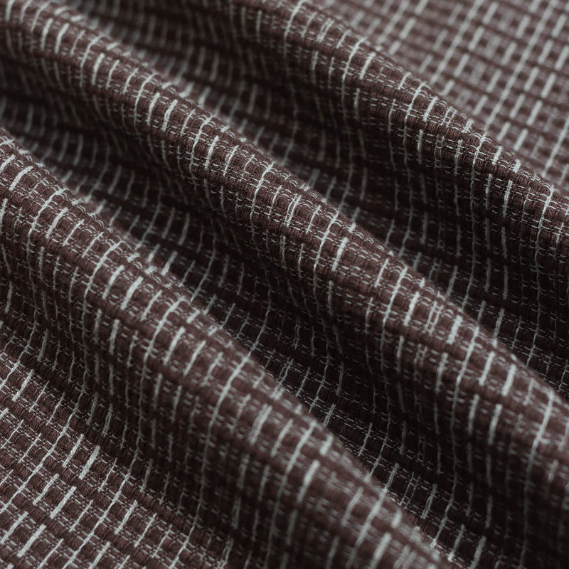 Brown / Stone "Busey" Dobby Check Shirt by Far Afield
