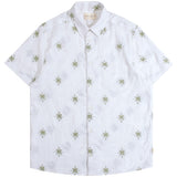 White/ Green Embroidered "Sunseeker" Shirt by Far Afield