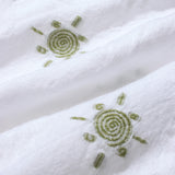 White/ Green Embroidered "Sunseeker" Shirt by Far Afield