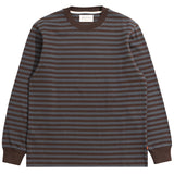Grey / Brown Breton Stripe T-Shirt by Far Afield