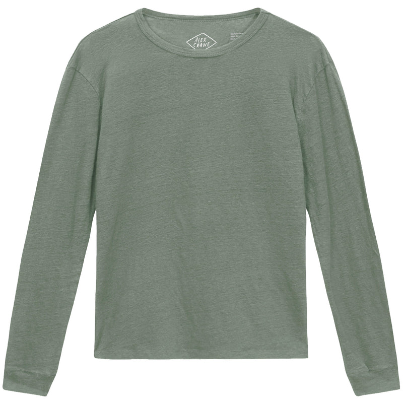 Jade Linen LS Sun Crewneck Tee by Alex Crane