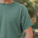 "Pine" SS Linen Sun Tee by Alex Crane