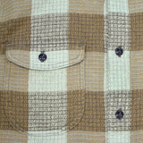 The "Brace" L/S Fog Waffle Plaid Overshirt by Hiroshi Kato