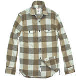 The "Brace" L/S Fog Waffle Plaid Overshirt by Hiroshi Kato