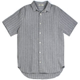 Steel Grey Striped Seersucker Shirt by Crossley Italy