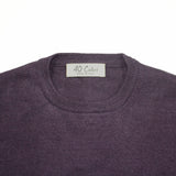 Dark Plum Italian Lt Weight Merino Crewneck Sweater by 40Colori Italy