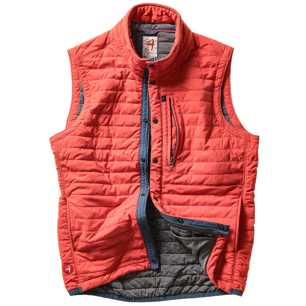Dark Orange Quilted Windzip Vest by Relwen