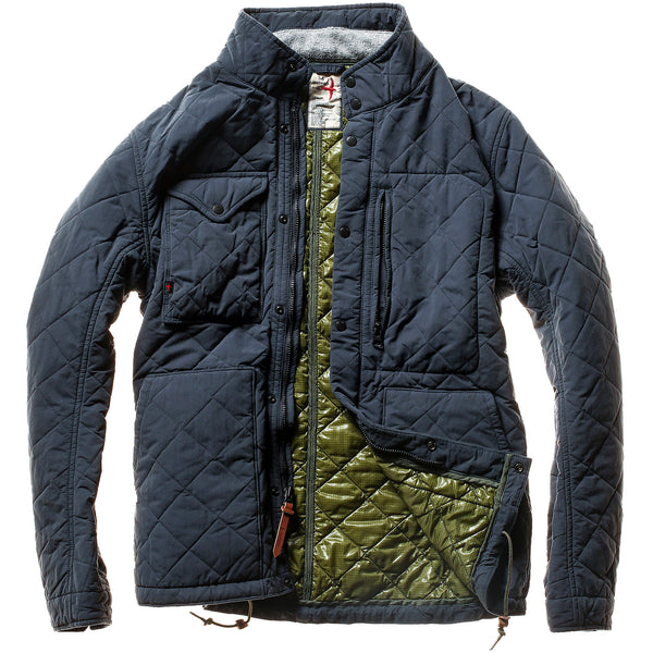 Navy Quilted Tanker Jacket by Relwen