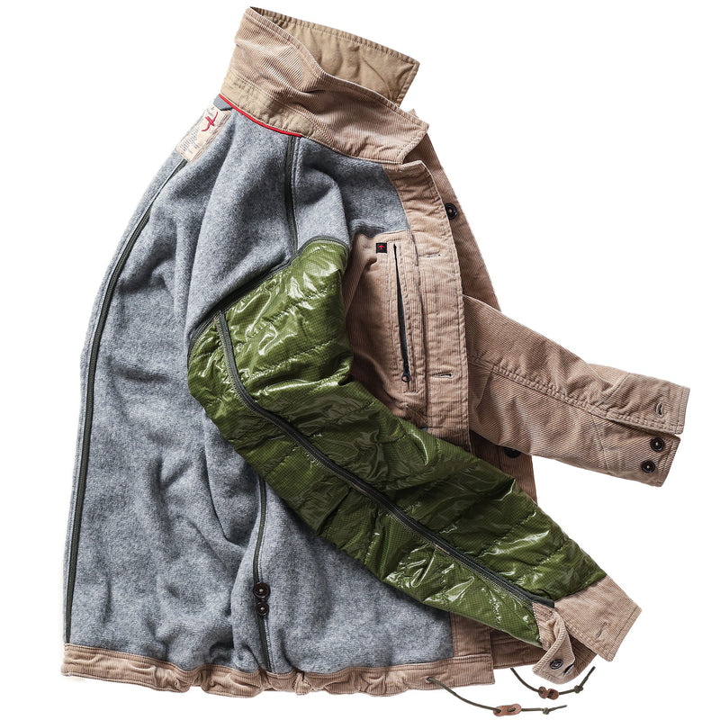 Buff Khaki Cord Pile-Lined Chore Coat by Relwen