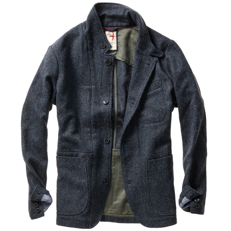Brt Blue / Navy Twill Heritage Trap Blazer by Relwen