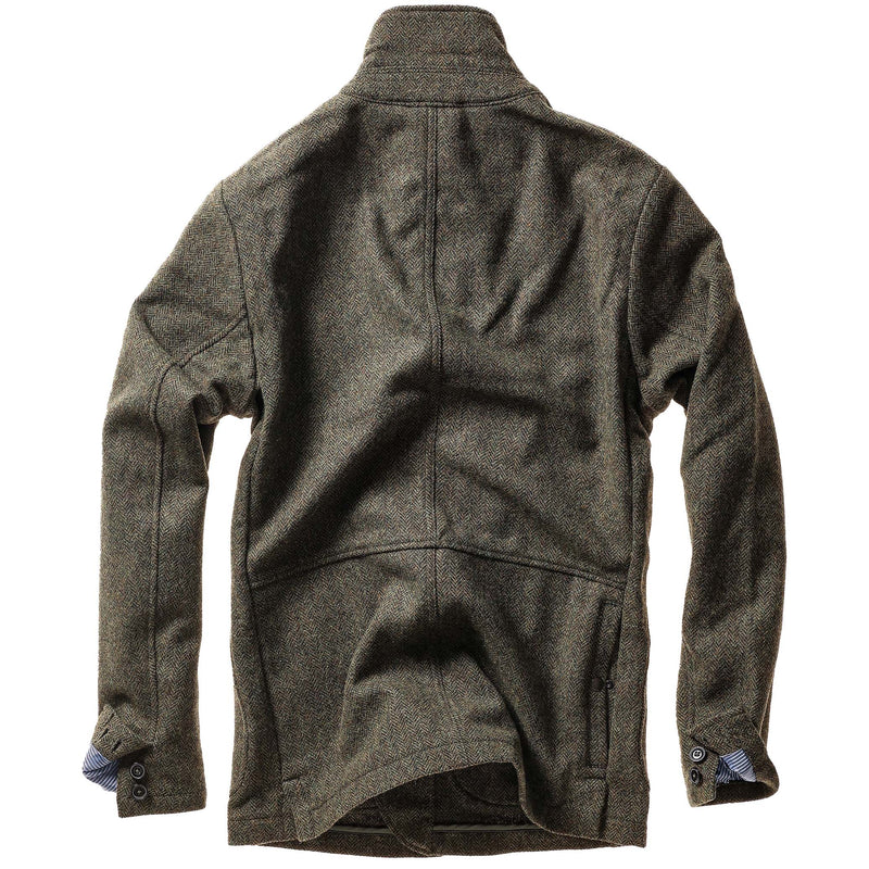 Olive / Black Herringbone Heritage Trap Blazer by Relwen