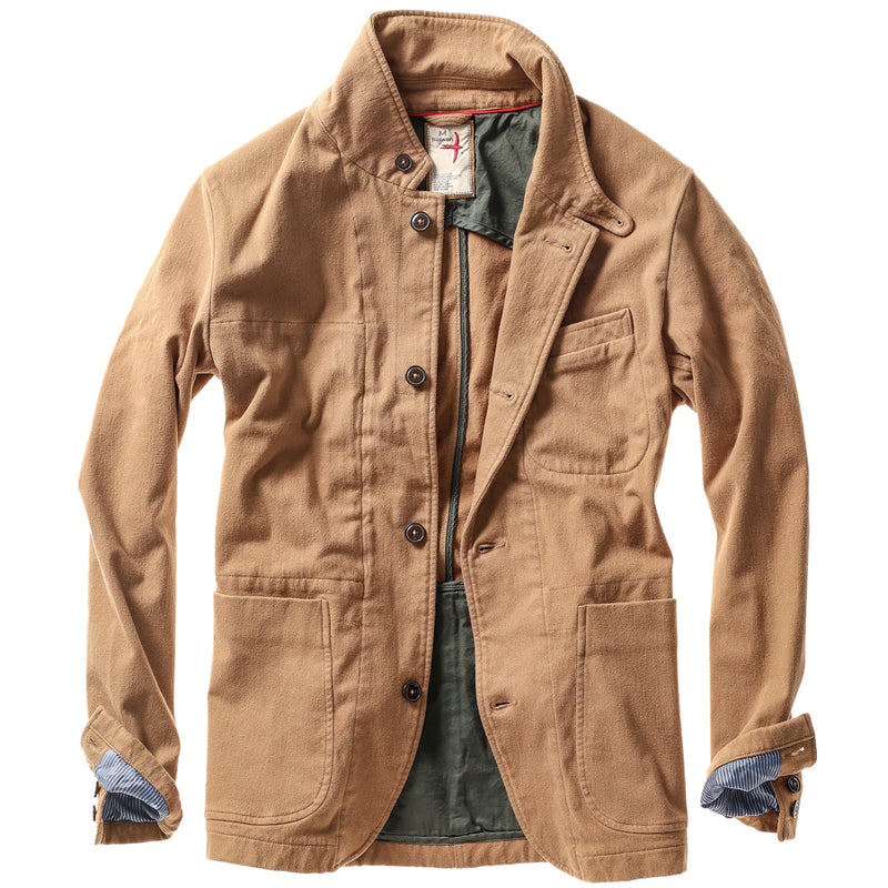 Camel Moleskin Trap Blazer by Relwen