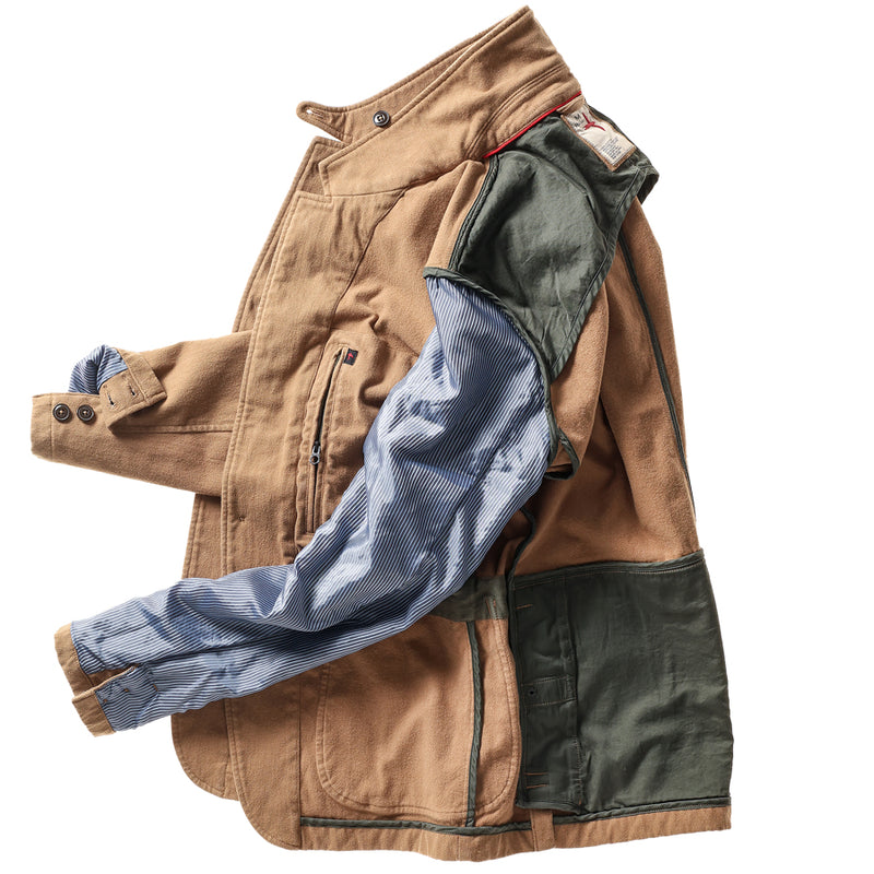 Camel Moleskin Trap Blazer by Relwen