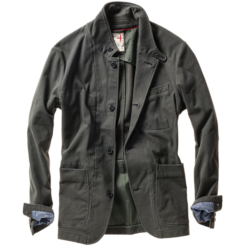 Charcoal Loden Moleskin Trap Blazer by Relwen