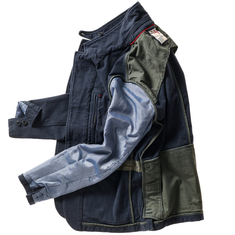 Dark Navy Moleskin Trap Blazer by Relwen