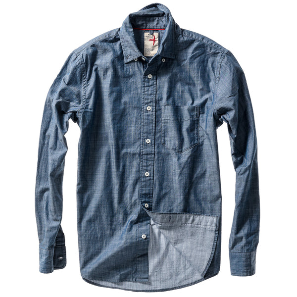 Relwen Huron Blues in Dark Indigo Twill Shirt