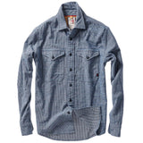 Blue / White / Navy Houndstooth Utility Workshirt by Relwen