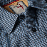Blue / White / Navy Houndstooth Utility Workshirt by Relwen