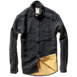 Charcoal Herringbone Chamois Lined Flannel Shirt by Relwen