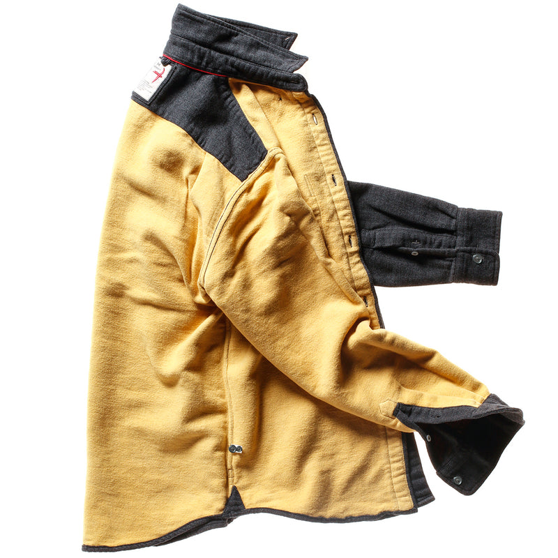 Charcoal Herringbone Chamois Lined Flannel Shirt by Relwen