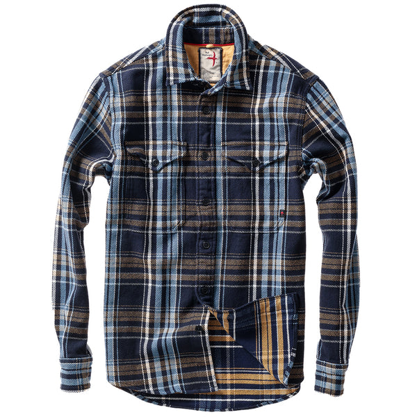 Navy Multi Plaid Mountain Flannel Shirt by Relwen