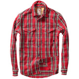 Red Tartan Mountain Flannel Shirt by Relwen