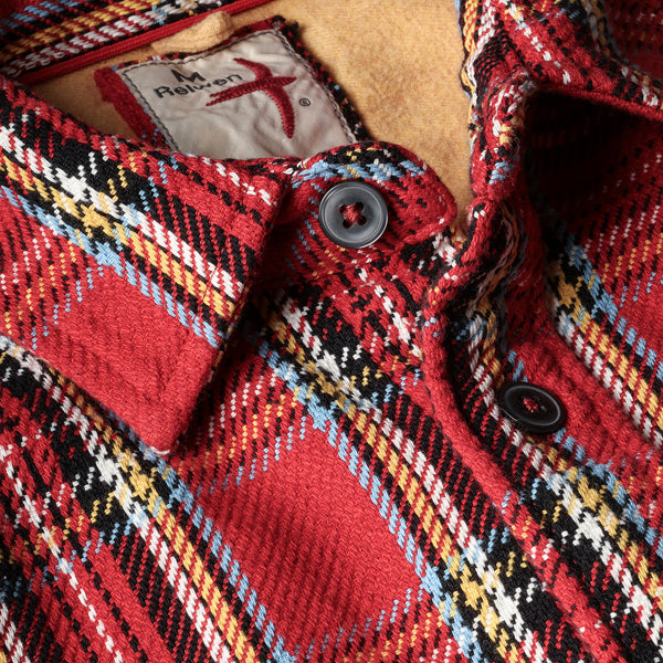 Red Tartan Mountain Flannel Shirt by Relwen