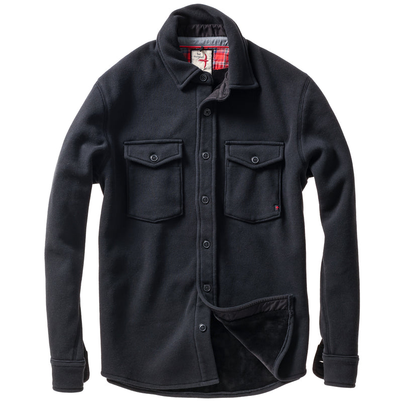 Black Pique Fleece Workshirt by Relwen