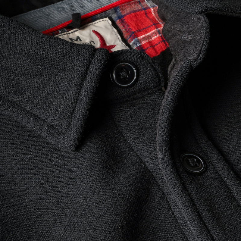 Black Pique Fleece Workshirt by Relwen