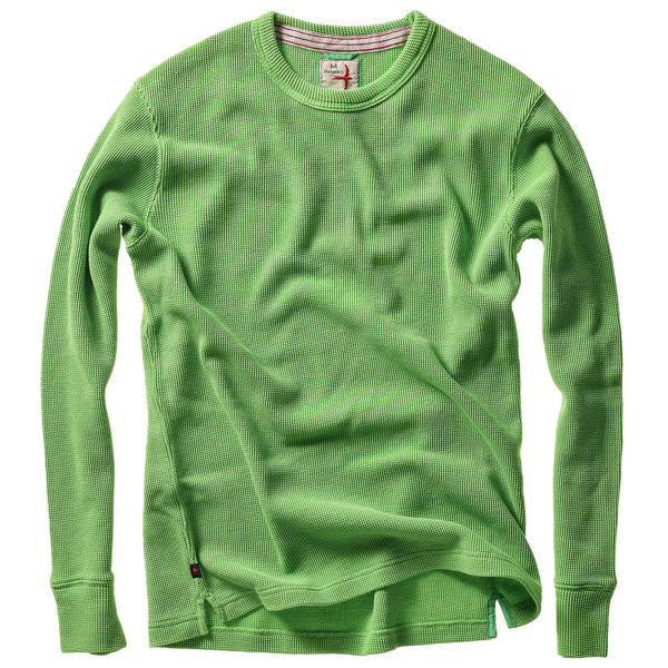 Lawn Green Bi-Waffle Cotton Crew by Relwen