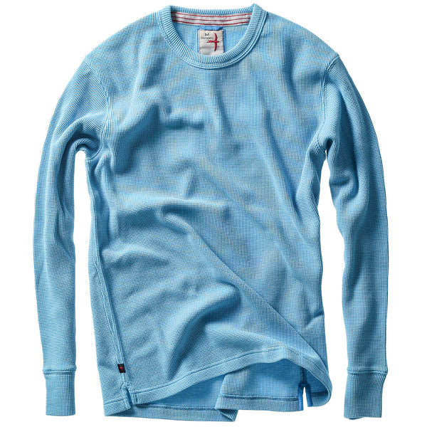 Lt Marine Bi-Waffle Cotton Crew by Relwen