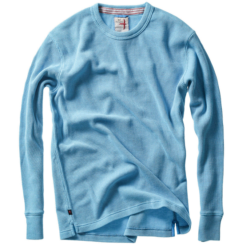 Lt Marine Bi-Waffle Cotton Crew by Relwen