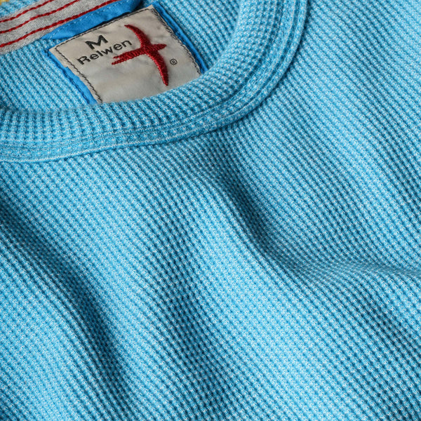 Lt Marine Bi-Waffle Cotton Crew by Relwen