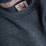 Navy Bi-Waffle Cotton Crew by Relwen