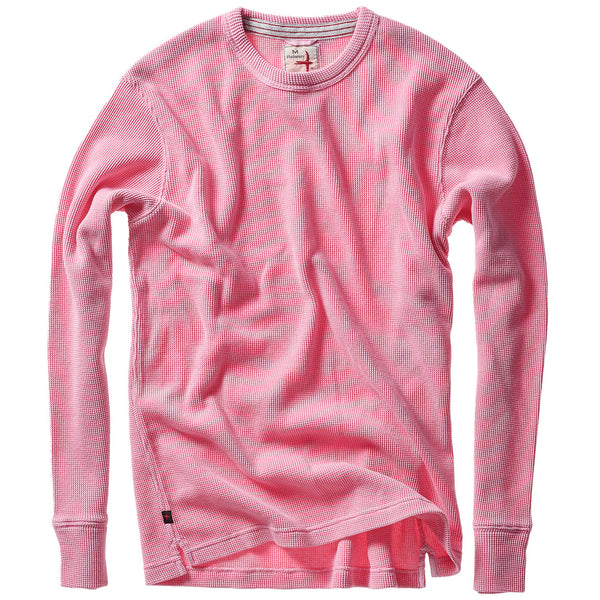 Pink Bi-Waffle Cotton Crew by Relwen
