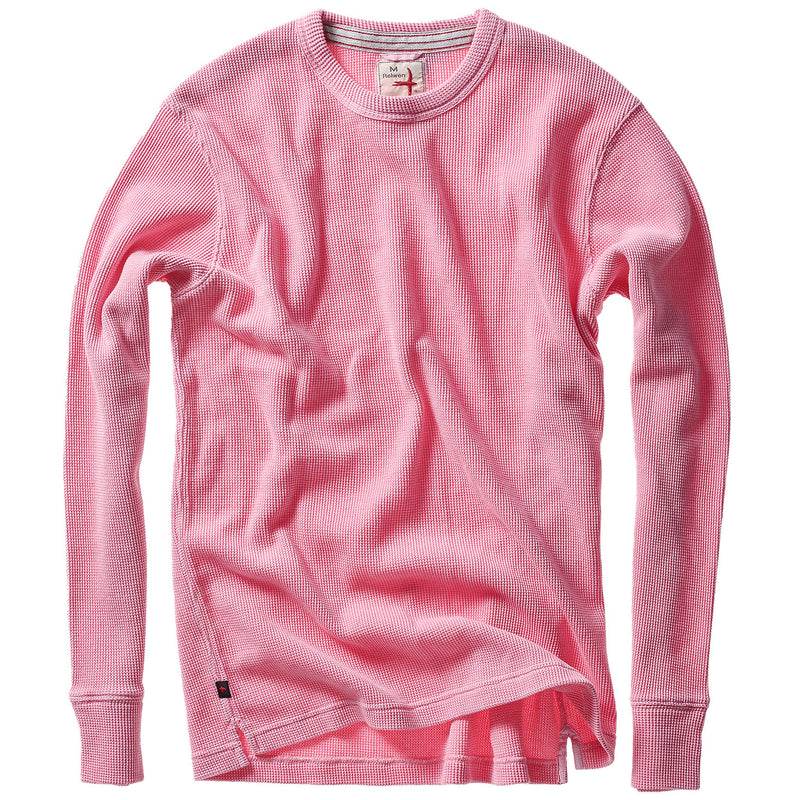 Pink Bi-Waffle Cotton Crew by Relwen