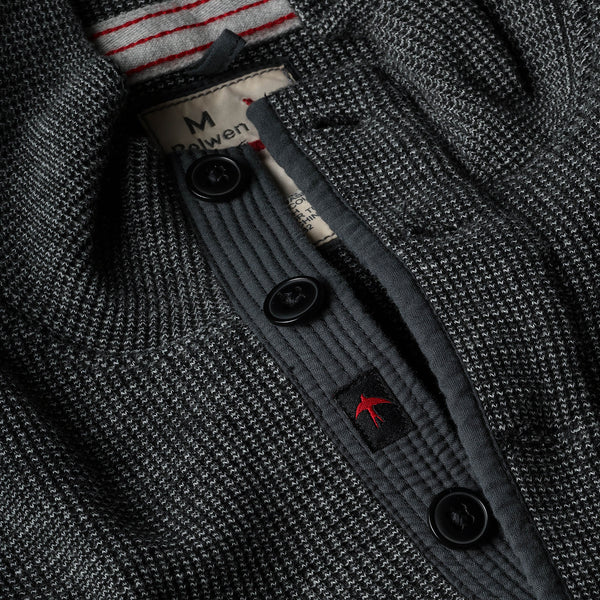 Charcoal Bi-Waffle Cotton Mock by Relwen