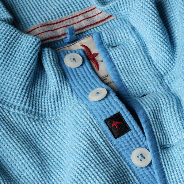Lt Marine Bi-Waffle Cotton Mock by Relwen