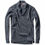Navy Bi-Waffle Cotton Mock by Relwen