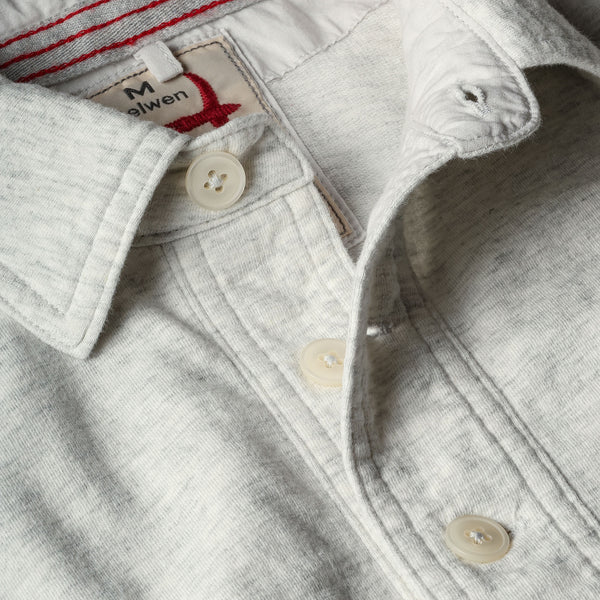 Bone Heather L/S Cotton Mariner Polo by Relwen