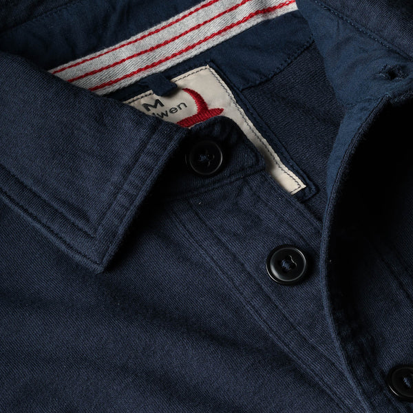 Dark Navy L/S Cotton Mariner Polo by Relwen