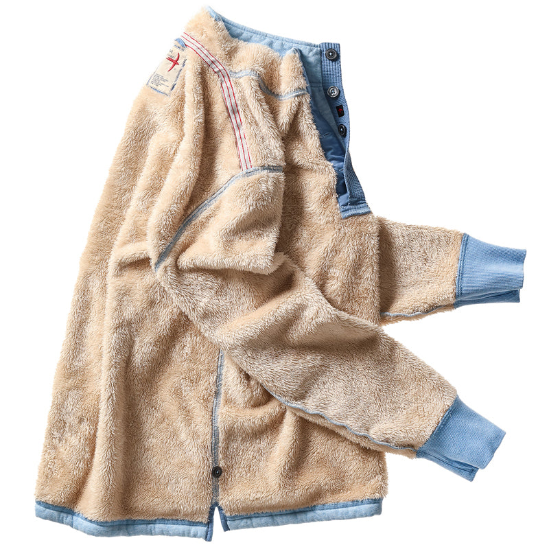 Ice Blue Heather Superfleece Mock by Relwen