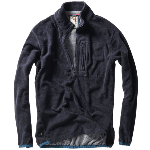 Dark Navy Sheared Fleece Half-Zip by Relwen