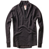 Charcoal /Brown Heather Wool / Cotton Quarter-Zip by Relwen