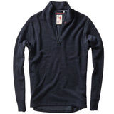 Dark Heather Navy  Wool / Cotton Quarter-Zip by Relwen